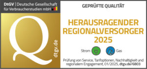 Deutsche Gesellschaft für Verbraucherstudien mbH - Auszeichnung Herausragender Regionalversorger 2025 - Prüfung von Service, Tarifoptionen, Nachhaltigkeit & regionalem Engagement - Strom & Gas