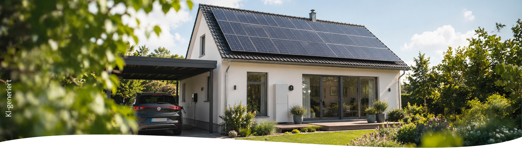 Einfamilienhaus mit Photovoltaikanlage auf dem Dach